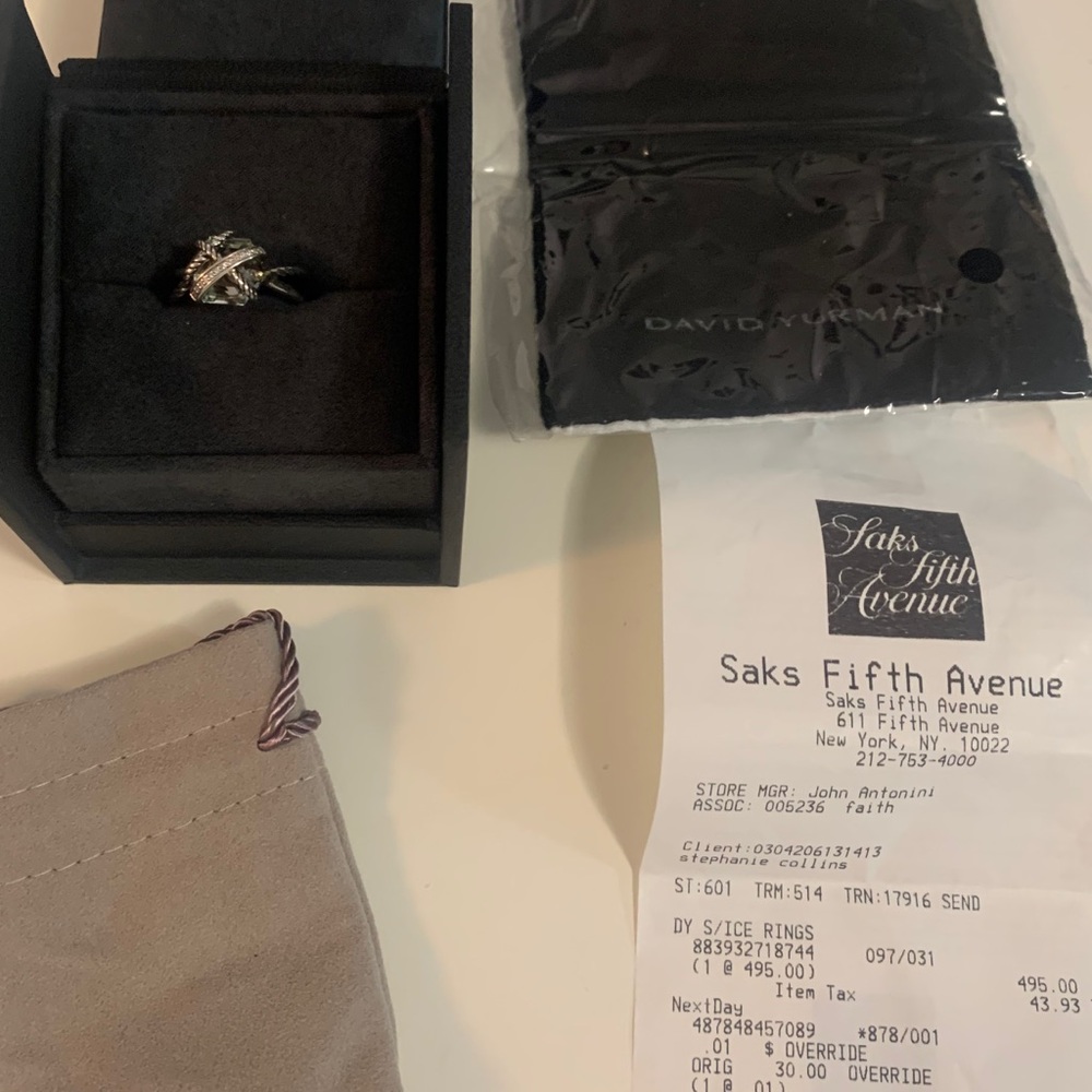 David Yurman cable wrap ring size 7